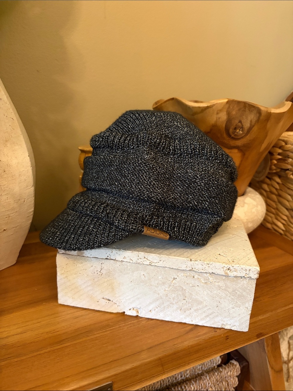 adidas Charcoal Knit Visor Beanie - Picture 2 of 7